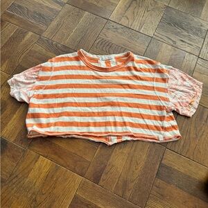 We The Free by Free People Striped Cropped Tee